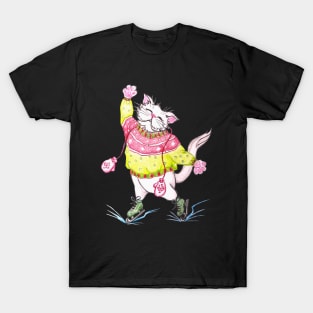 cat on skates T-Shirt